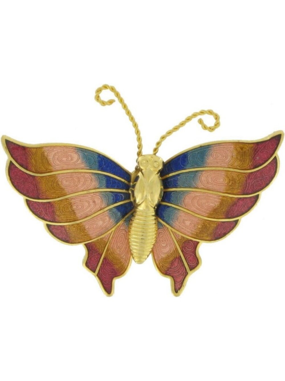 Vintage Multicolor Cloisonne Enamel Butterfly Brooch Pin - Chic Fashion